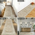 thumbnail image 4 of Findosom 2'x8' Vintage Boho Runner Rug Washable Non-slip Area Rug,Hallway Indoor Farmhouse Bedroom Kitchen Living Room Non Shedding Runner, Contemporary Low Plie Floor Carpet Doormat,Cream, 4 of 10