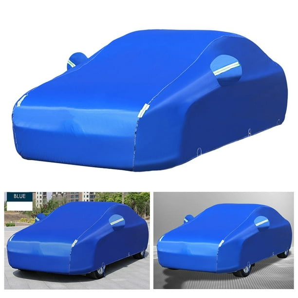 Sunscreen Full Car Cover Windproof Waterproof Sedan 1 Layer Blue