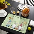 thumbnail image 3 of Happy Easter Placemats Set of 12, Cute Gnomes Eggs Spring Daisy Flowers Green Placemats for Dining Table, Place Mats for Kitchen Tabletop, Waterproof Wipeable Dining Table Mats Set, 3 of 9