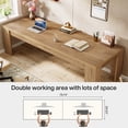 thumbnail image 4 of Tribesigns 78.7 Inch Extra Long Desk for 1-2 People, Large Two Person Rectangular Computer Table for Living Room,Home Office, Rustic Brown, 4 of 9