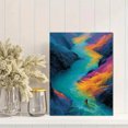 thumbnail image 2 of Abstract River Flying Figure Canvas Print, Vibrant Landscape Modern Art, Ideal Living Room & Bedroom Wall Decor Gift, 2 of 8