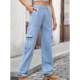 thumbnail image 6 of Womens High Waist Cargo Jeans with Pockets Rigid Fit Casual Everyday Fashion Durable Versatile Wear Sturdy Stitching, 6 of 16