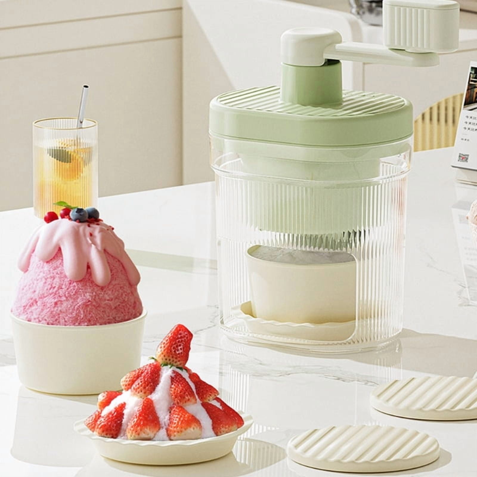 Hand Cranks Snow Cone Machine Delicate Ice Crusher Practical Kitchen Tool For Shaved Ice Dessert And Beverages