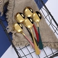 thumbnail image 5 of NUZYZ 5Pcs Spoons Desserts Ice Cream Coffee Stirring Spoons Stainless Steel Kitchen Tableware, 5 of 8
