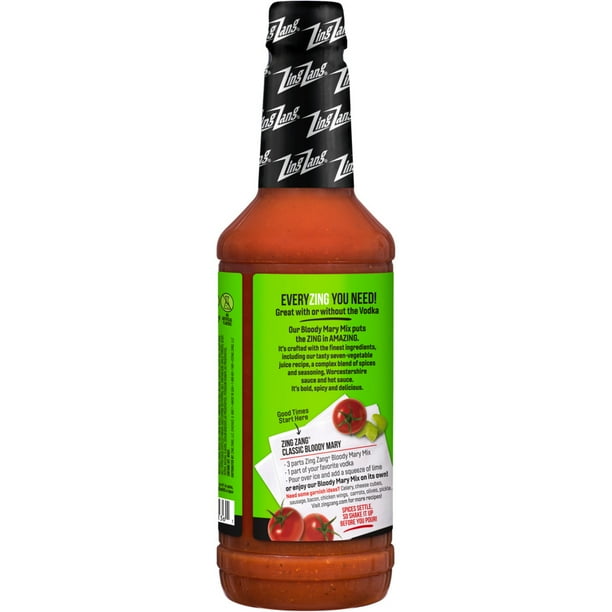 Zing Zang Bloody Mary Mix, Non-Alcoholic, 32oz for Breakroom Zing Zang Bloody Mary Mix, Non-Alcoholic, 32oz for Breakroom