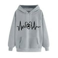 thumbnail image 2 of Elvqul Sweatshirts for Women Pullover Hoodies Plus Size Hooded Graphic Long Sleeve Womens Tops, 2 of 3