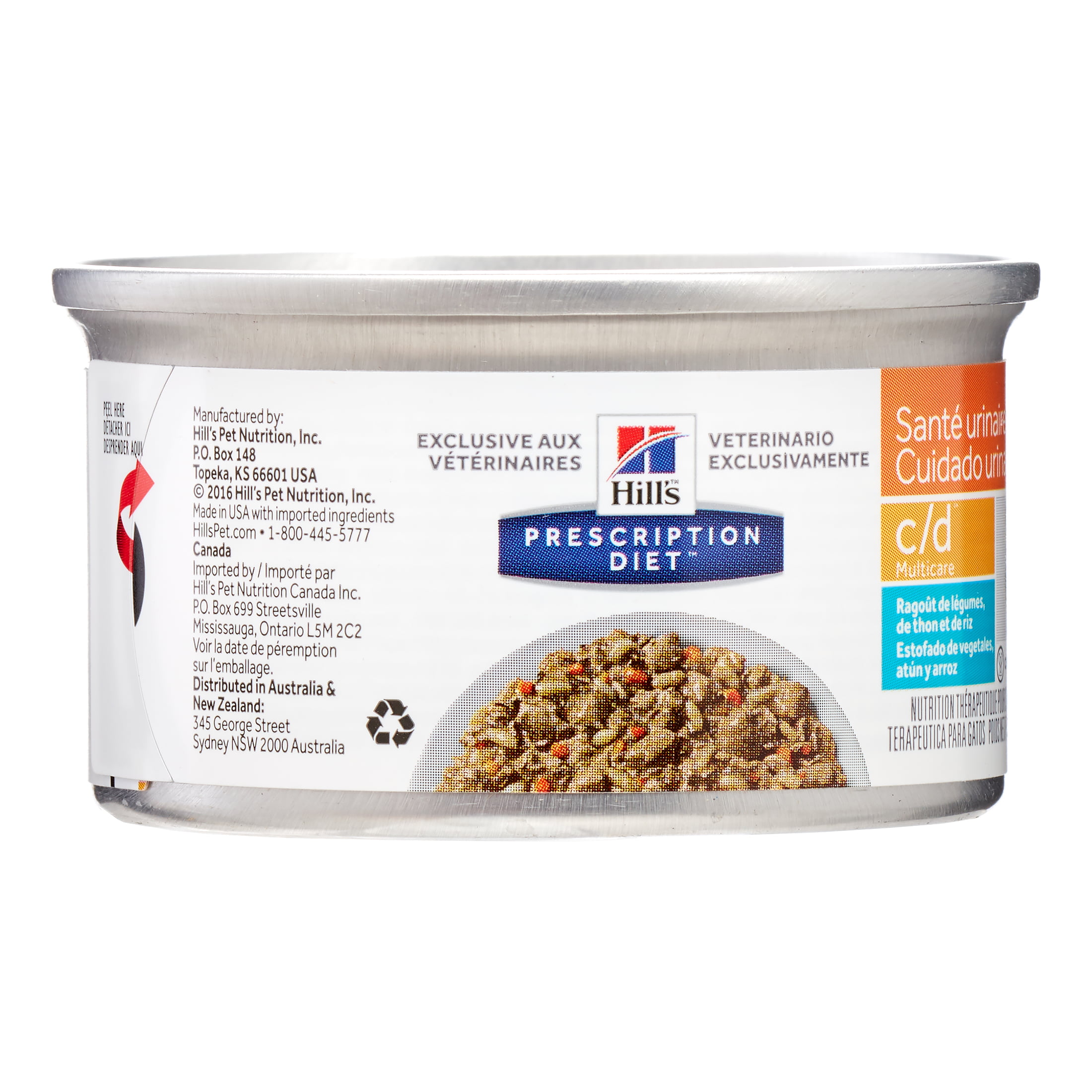 Hill's Prescription Diet c/d Feline Multicare Urinary Tract Health Veg Tuna Rice Stew Wet Cat Food x oz - Walmart.com