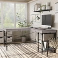 thumbnail image 6 of Furniture of America Diego L-shaped Wooden Desk in Antique Gray, 6 of 10