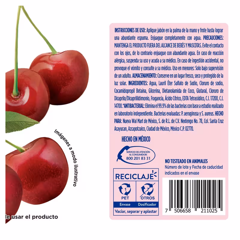 thumbnail image 4 of Jabón Líquido Equate cereza 1200ml, 4 of 4