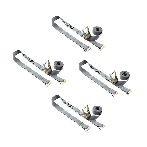 Mega Cargo Control 4 Pack 2" x 16' E-Track Ratchet Tie Down Strap with E-Track Spring Fittings for Motorcycle Pick up Truck Trailer Enclosed Cargo Van WLL: 1000 lbs