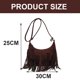 thumbnail image 2 of Bolso cruzado con cadena de ante de piel artificial con borla tachonada para cartera de mujer, 2 of 5