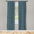 thumbnail image 4 of Ambesonne Abstract Window Curtains, Tangles Curly Lines, Each 28" W x 84" L, Teal Violet White, 4 of 4