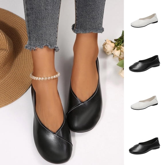 HAOTAGS Women's Casual Loafers – Flat Comfortable Summer Slip-On Driving Moccasins Shoes Black Size 9.5