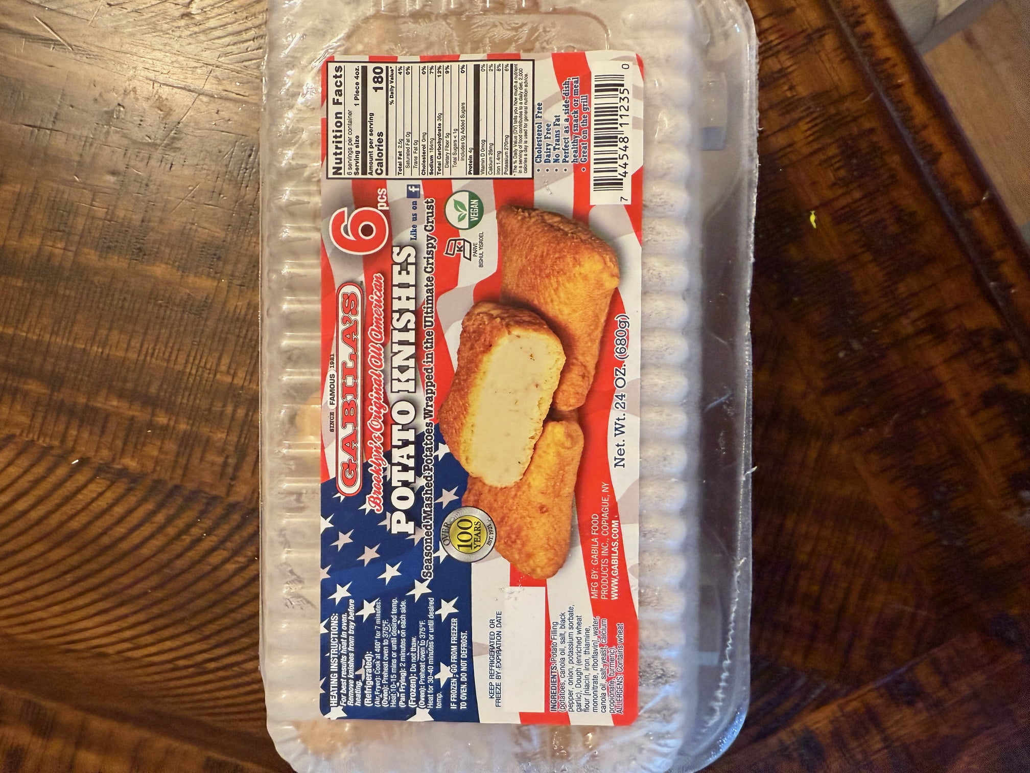 Gabilas Famous Knish 18-count (24 oz per square) Vegan