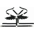 thumbnail image 4 of Women Leather Body Bra Chest Harness Belt Adjustable Gothic Punk Angel Wings Waist Harness, 4 of 4