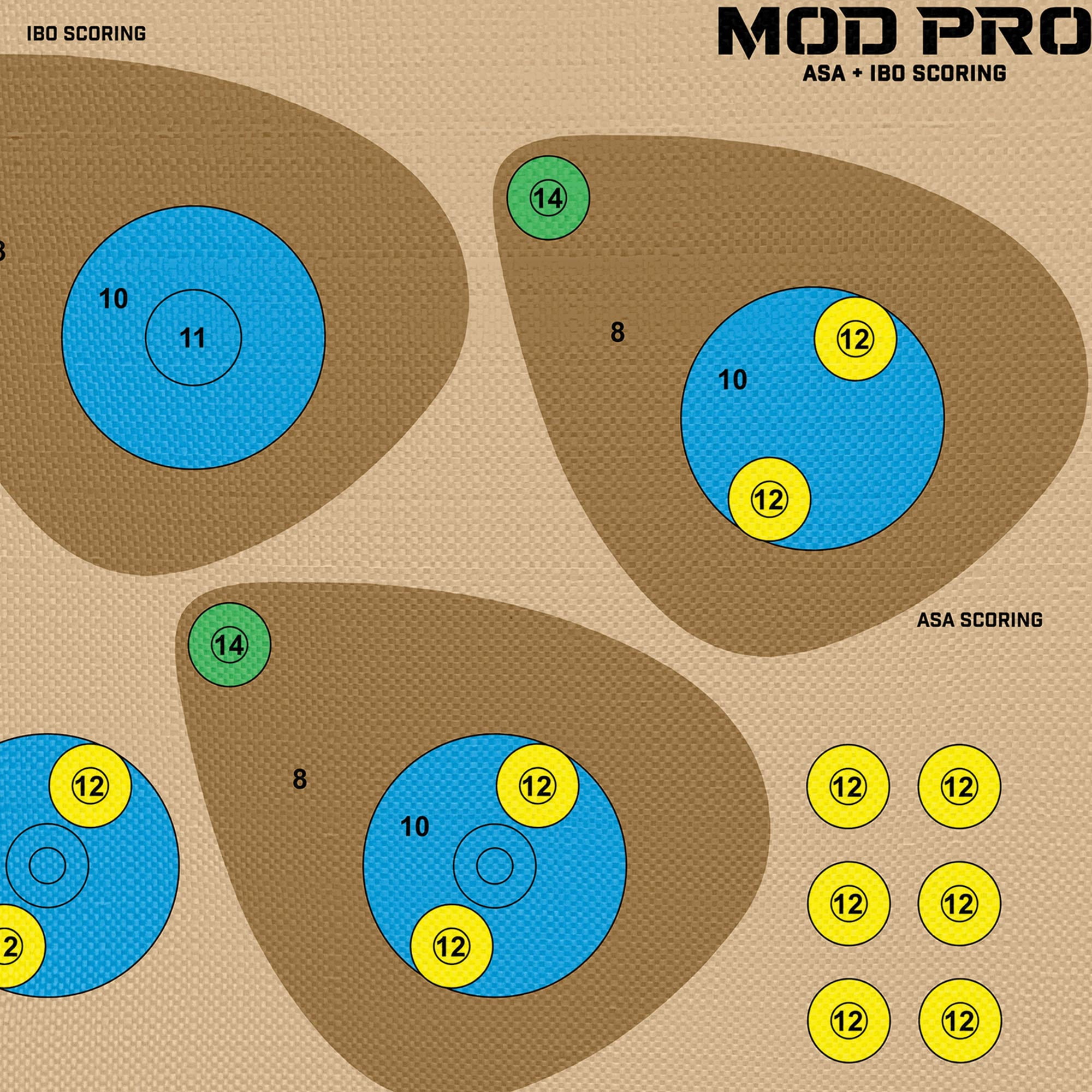 Morrell Yellow Jacket MOD Pro ASA and IBO Shooting Bullseyes, Tan