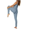 thumbnail image 6 of OVBMPZD Workout Jumpsuit for Women Athletic Yoga Blue One Piece Pockets Cutout Jumpsuits Women's Romper L, 6 of 9
