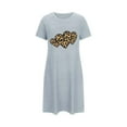 thumbnail image 4 of Tauxra Robe de Nuit Courte Décontractée à Manches Courtes pour Femmes Grande Taille avec Imprimé Poitrine, 4 of 4