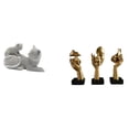 thumbnail image 1 of Estatua de gato, figura pensante, escultura abstracta, adorno de escritorio moderno, material de resina, adecuado para el hogar, la oficina, la estant, 1 of 8