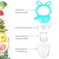 thumbnail image 4 of Tetina Fruta Bebé & Toddler, Chupete Silicona Mordedor A Partir De 3 Meses, Tetina Fruta Bebé Con 3 Tamaños Reemplazo De Tetina Para Fruta, Alimento Complementario, Comida Infantil Namotu LN-2199-1, 4 of 7