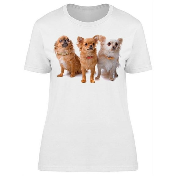 A Row Of Three Chihuahuas T-Shirt Women -Image by Shutterstock, Female XX-Large