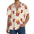 thumbnail image 1 of Balery Popcorn Camisa Casual de Manga Corta con Botones para Hombre, Texturizada, Estilo Cubano, para Playa, Verano-Medium, 1 of 5