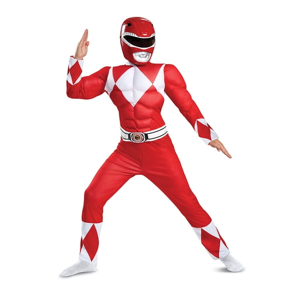 Power Rangers - Mighty Morphin Red Ranger Halloween Costume for Children, Boys Size XS (4/5), by Disguise