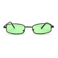 thumbnail image 1 of SA106 Extra Small Mens Rectangular Metal Rim Classic Color Lens Sunglasses Gunmetal Green, 1 of 4