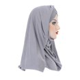 thumbnail image 4 of Elegant Simple Headwear Full Neck Cover Head Wrap Shawl Muslim Hijab Caps Turban Hat Women Headscarf Indian Hats KHAKI, 4 of 8