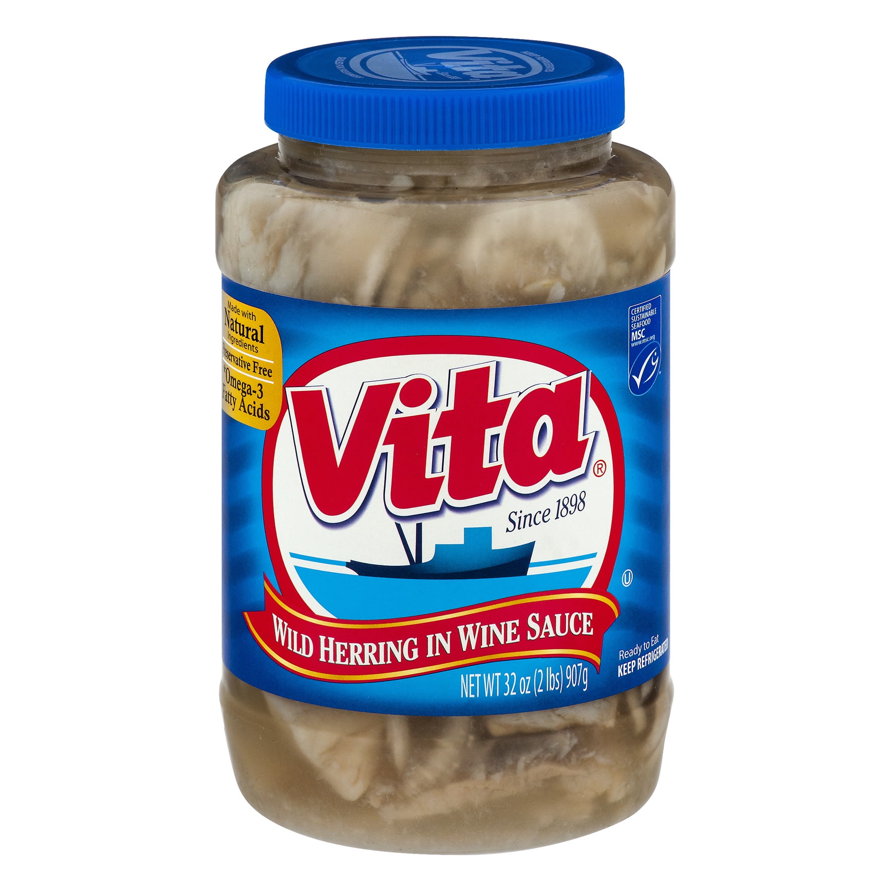 Vita Classic Herring in Wine Sauce 2 lb. Gluten-Free 7g Protein/Serving