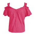 thumbnail image 4 of WEIWEN T Shirts for Women Plus Size Graphic Tee Dressy Casual Cotton Linen Top Loose Fit V Neck Short Sleeve Summer Blouse RD3, XXL, 4 of 5