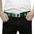 thumbnail image 3 of Buckle-Down Belt, Seatbelt Buckle Belt, St Pats Drinking Team Shamrocks Black Green White, 30 to 44 Inches, 3 of 9