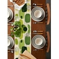 thumbnail image 2 of Green Geometric Table Runner Cotton Linen 72 Inch Holiday Dresser Scarves, Abstract Neutral Modern Artwork Tablerunner for Kitchen Coffee Dining Bedroom Home Living Room Dinner Scarf Décor 13''x72'', 2 of 9