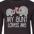 thumbnail image 4 of Inktastic My Aunt Loves Me Niece Nephew Elephant Long Sleeve Youth T-Shirt, 4 of 5