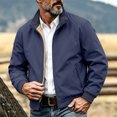 thumbnail image 2 of MYAOYI Mens Classic Full Zip Bomber Jacket Ribbed Trim Casual Daily Wear, 2 of 8