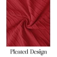 thumbnail image 4 of Merokeety Womens Summer Dresses Pleated Square Neck Cocktail Work Midi Dress Red xl, 4 of 6