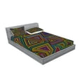 thumbnail image 2 of Ambesonne Geometric Fitted Sheet & Pillow Sham Set, Rainbow Colors Design, Full, Multicolor, 2 of 2
