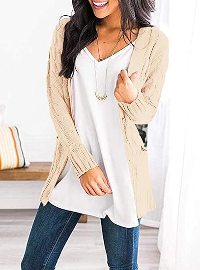 Prettygarden Women's Open Front Cable Knit Cardigan photo 2