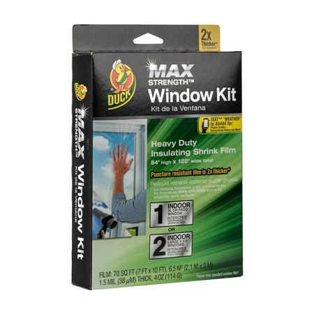 Duck Max Strength Window Insulation Film Kit, Clear, 84 in. x 120 in