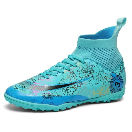 

Earlde Men s Soccer Shoes Football Boots Cleats High-Top Spikes Soccer Shoes Boys Outdoor Indoor Athletic Training Sneakers
