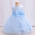 thumbnail image 2 of USNSM (0-3 Years) Toddler Baby Girls Sleeveless Bow Lace Mesh Dress Casual Fashion Soft Comfy Princess Dress Blue 1-2 Years, 2 of 9