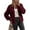 Deep Red, variant on Women's Knitted Cardigan Short Knit Round Neck Open Front Sweater Button Down, Elegant and Casual, Ideal for Office and Everyday Outings,Army Green,L