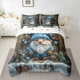 thumbnail image 2 of Feelyou Funny Gnome Bedding Comforter Set 7pcs, Rustic Wooden Plank King Bedding Sets, Christmas Snowflake Reversible Bed Sheets, Breathable Home Decor, 2 of 7