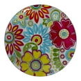 thumbnail image 4 of Northlight 18" Pastel Pink and Blue Flowers Hand Painted Glass Outdoor Patio Bird Bath, 4 of 6