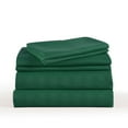 thumbnail image 4 of 3-Piece Stripe Green Polyester Bed Sheet Set, Twin –18 inch Deep Pocket, 4 of 5