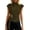 Army Green, variant on Womens Elegant Belted Tops Mock Neck Cap Sleeve Blouse Gold Buckle Waist Tie Self Tie Fitted Business Casual Office Work Shirt