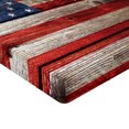 thumbnail image 2 of Ambesonne Retro Fitted Sheet, Independence Day Wall, King Size, Red Blue Tan, 2 of 3