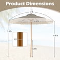 thumbnail image 3 of Costway Patio Umbrella with Fringe, Sun-Protective Polyester Canopy, Beach Umbrella Green + White + Natural, 3 of 10