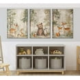 thumbnail image 2 of 3Pcs Woodland Animal Nursery Canvas wall art Wild Animals Forest Paintings Pictures Wall Decor Fox Bear Deer Watercolor Poster Printing Artwork for Boys Room Girls Room Home Decoration Unframed, 2 of 5