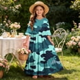 thumbnail image 7 of Mifsaly Summer Dresses for Girls Camo Print Short Sleeve Tiered Maxi Dress Lightweight Flowy Casual Vacation Sundress with Pockets, 7 of 7